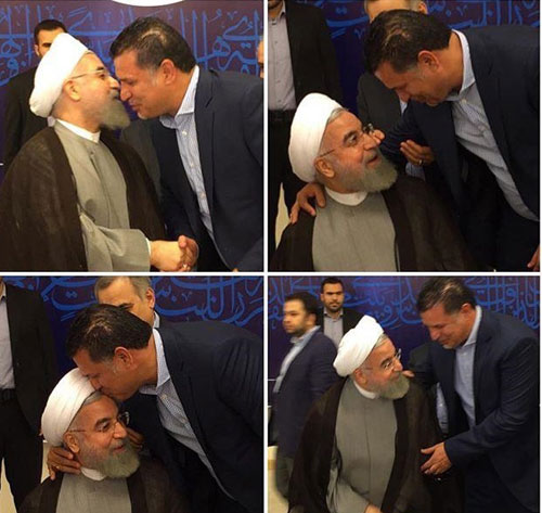 روبوسی علی دایی و روحانی+تصویر