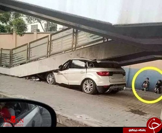 تصادف جالب زن چینی +عکس