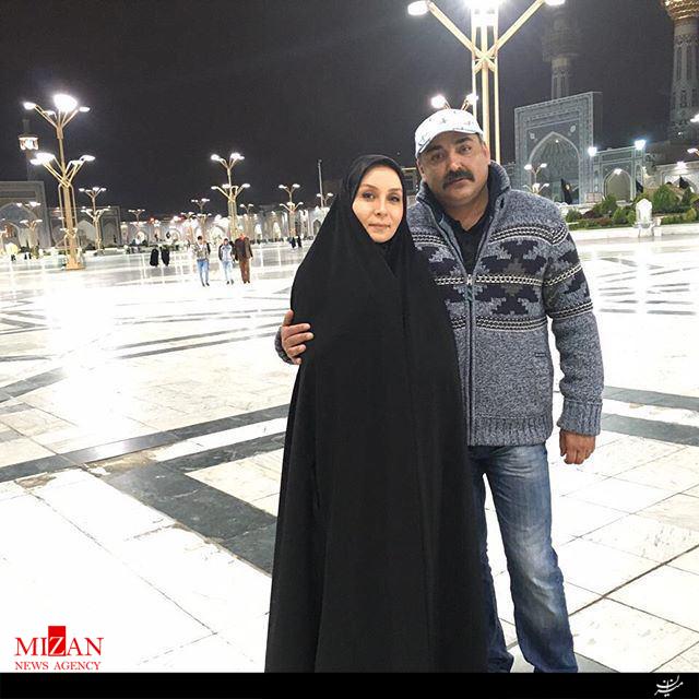حدیث فولادوند و همسرش در حرم رضوی +عکس