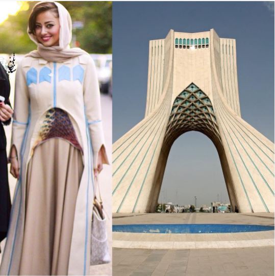 عکس/ لباس بازیگر زن با الهام از برج آزادی