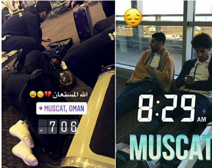 خوابیدن طارمی در فرودگاه مسقط /عکس
