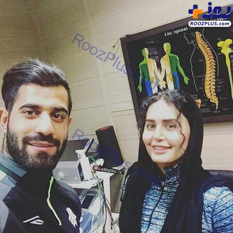 سلفی «الناز شاکردوست» با فوتبالیست مشهور در فیزیوتراپی