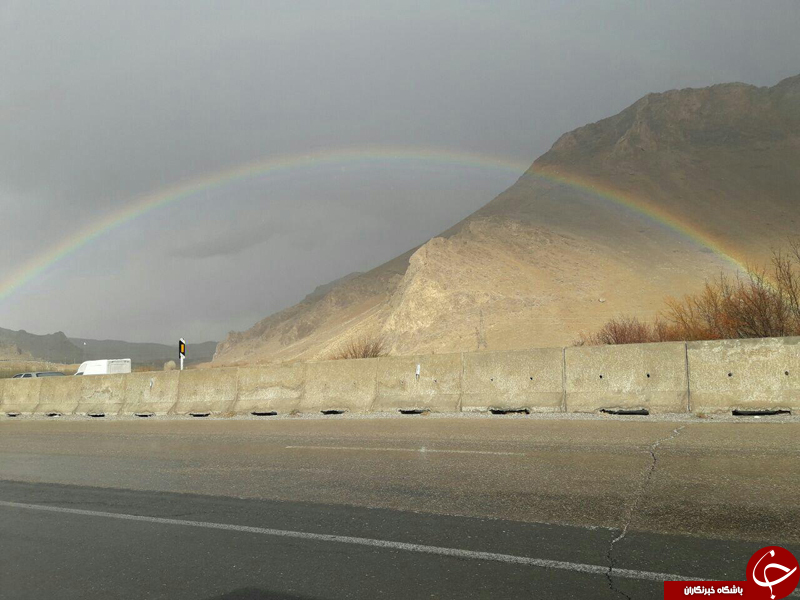 تصویر دیدنی از رنگین کمان زمستانی