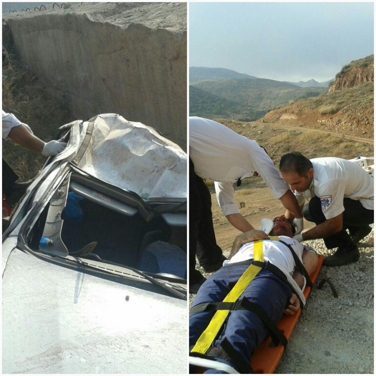 مچاله شدن تیبا براثر سقوط به دره +عکس