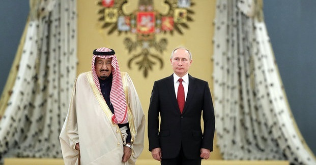 دیدار پوتین با پادشاه عربستان+فیلم و عکس