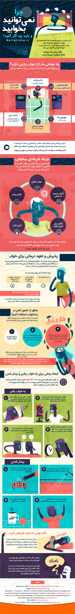 اینفوگرافی/ چرا نمیتوانید بخوابید و باید چه کار کنید؟
