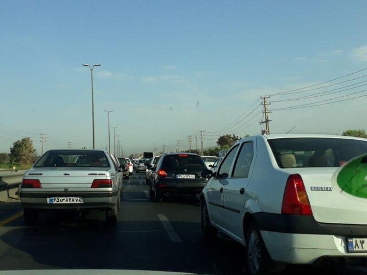 ترافیک پرحجم در مسیر کرج به تهران