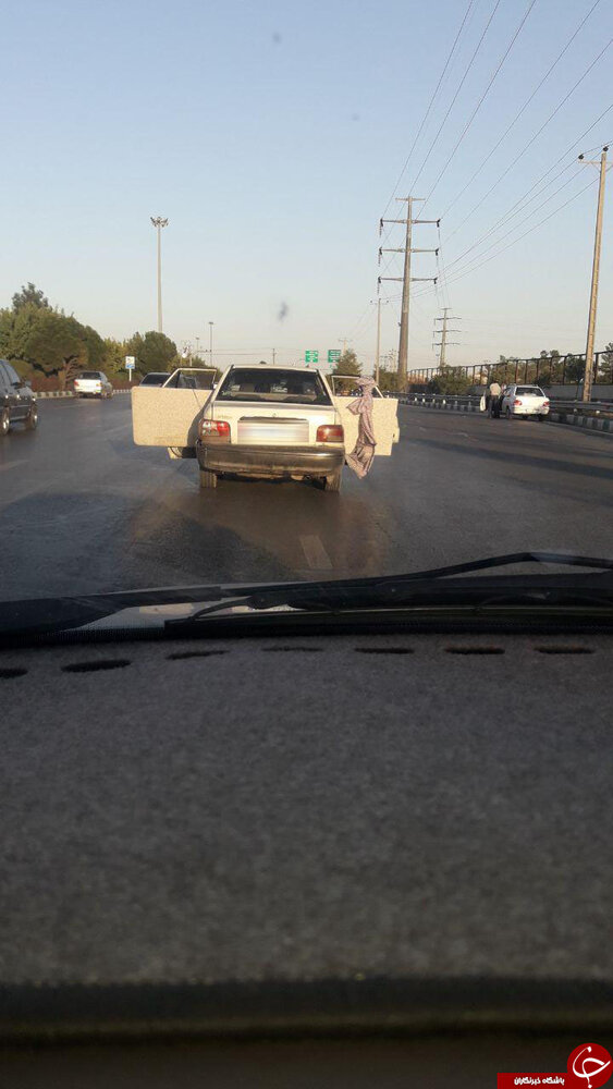 حمل عجیب و خطرناک بار با پراید/ عکس