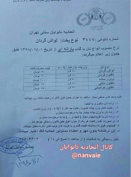 نان گران شد/ افزایش ۲۵ درصدی بربری و ۱۶ درصدی تافتون طی دو سال