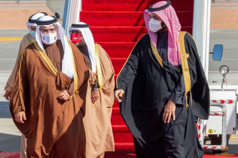 بن سلمان به استقبال امیر قطر رفت /عکس