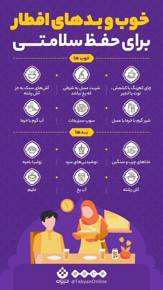 نوشیدن و خوردن کدام مواد غذایی در زمان افطار مضر است؟