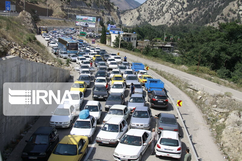 ترافیک سنگین در محور چالوس