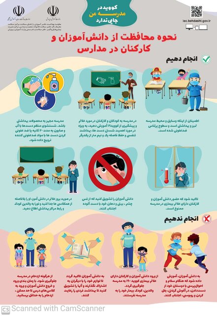 دستورالعمل پیشگیری و کنترل کرونا در مدارس دستورالعمل پیشگیری و کنترل کرونا در مدارس