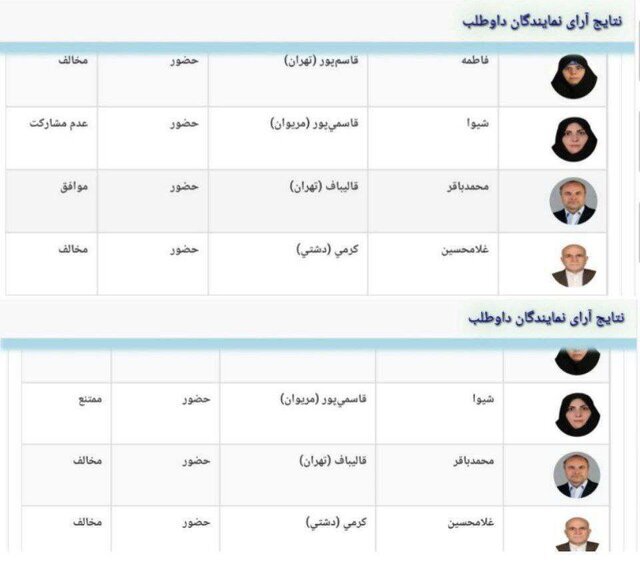 آرای رئیس مجلس شورای اسلامی شفاف شد